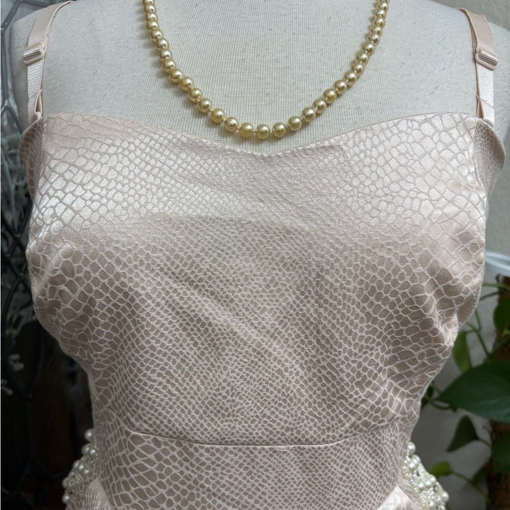 Torrid Blush Slight Shimmer Snake Print Embellished Pockets Mini Dress | Size 22 - Picture 3 of 12
